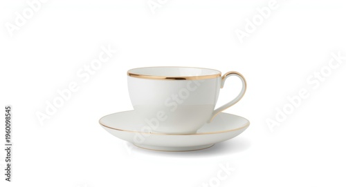 Elegant white tea cup and s...