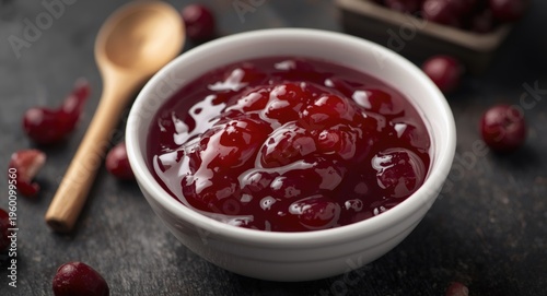 Homemade cranberry jelly se...