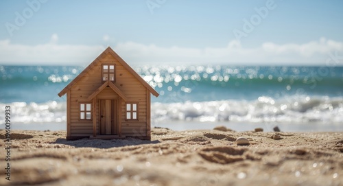 Small wooden toy house set ...