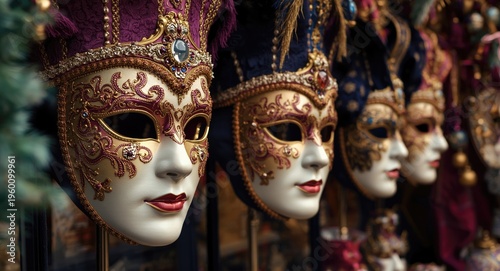Ornate Venetian carnival ma...