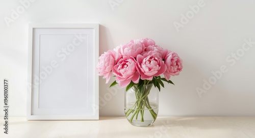 Pink peonies bouquet in sim...
