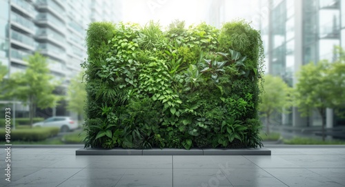 Green vertical garden showc...