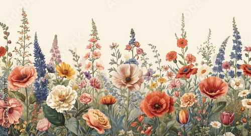Floral wallpaper design fea...