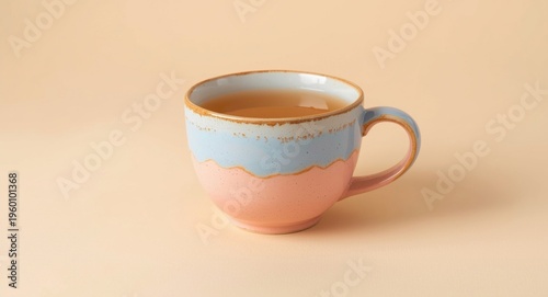Pastel colored ceramic cup ...