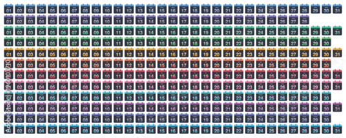 A glass calendar showing the full year