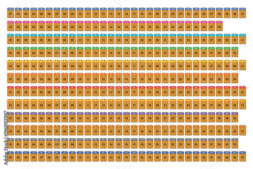 Wooden calendar showing all twelve months