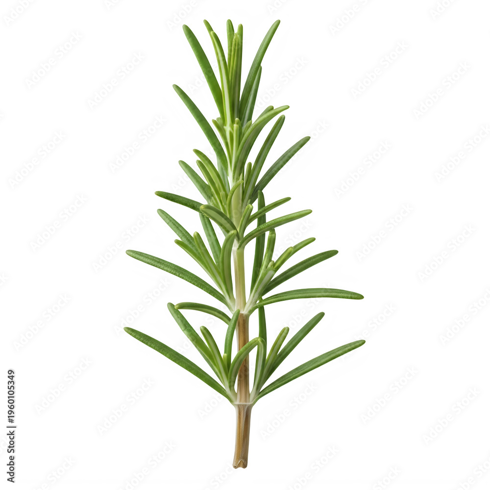 Fototapeta premium A green pine tree branch isolated on transparent background