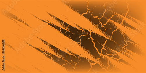 orange black brush Car sticker wrap pattern banner abstract sporty lines black orange color combination grunge brush modern pattern racing motorsport vector design.