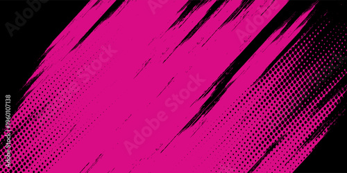 Black pink brush pattern car sticker, banner, sporty abstract lines, black pink color combination, eps 10