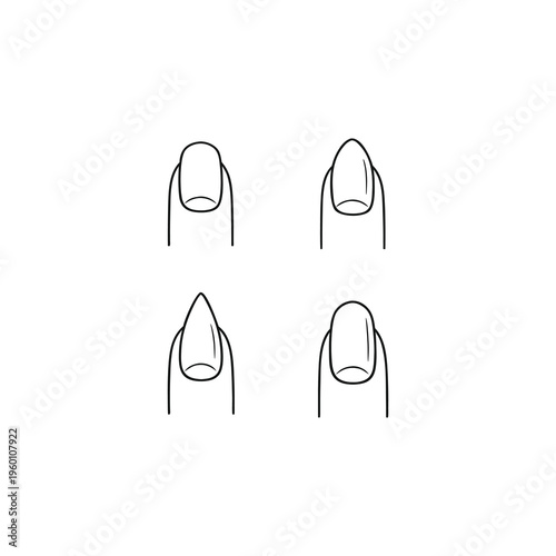 Shapes Nail Vector Stock Illustrations.