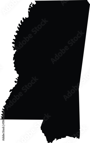 Silhouette map of the state of mississippi in the united states Vector