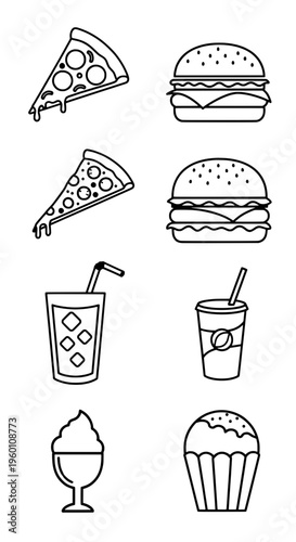 Fast food items arranged on a table for a meal