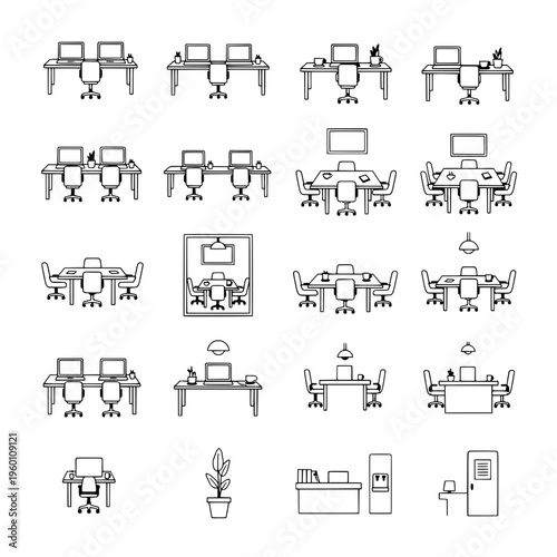 Office workers collaborate at modern desks in a large coworking space with technology