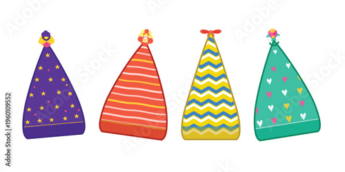 Set of birthday party hats