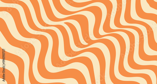 Vibrant orange and white wavy pattern abstract background design