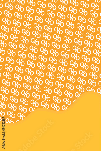 fondo vertical con simbolos y forma irregular en color amarillo y blanco 