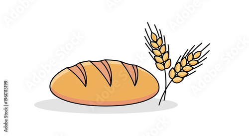 Freshly baked loaf of bread.