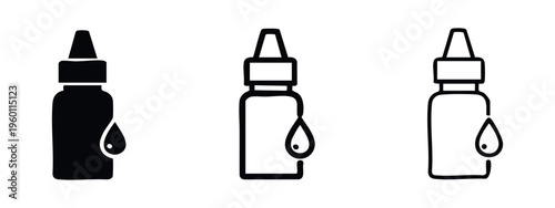 Eye Drops Bottle Icon - Medical Treatment, Health Care, or Liquid Medicine Symbol