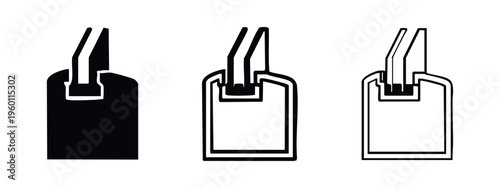 PVC Glazing Bead or Sealing Profile Vector Icon Set