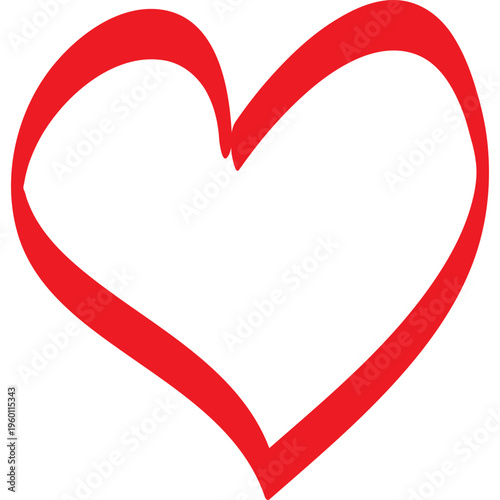 Hand drawn heart icon. Doodle love symbol. Vector illustration isolated.