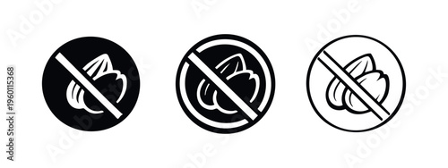 No Berries or Fruit Allergen Warning Icon Set for Dietary Restrictions and Food Labels