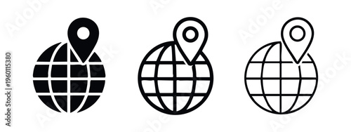 Global Location Pin Icons Set
