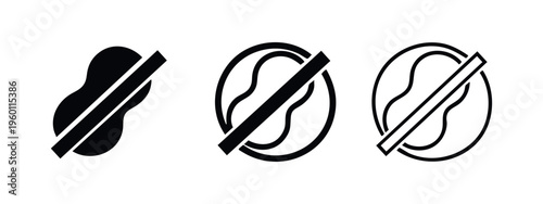 No Peanuts Allergy Warning Icons