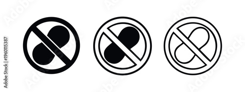 No Symbol with Linked Oval Shapes Icon