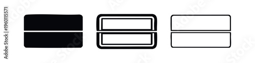 Horizontal split rectangle bar icon set. User interface and loading concept.