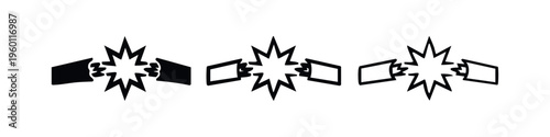 Broken Chain Link Icon Set. Freedom and Breaking Point Symbol Vector Collection.