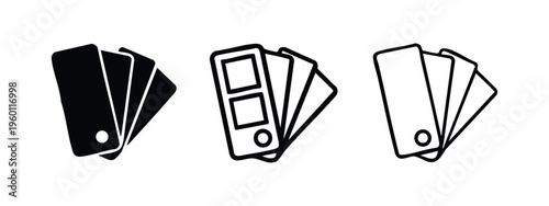 Paint Swatches Color Palette Icon Set. Designer Art Material Sample Vector Collection.