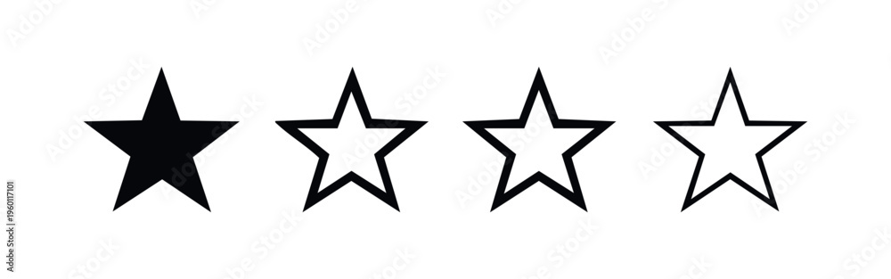 Obraz premium One Star Rating or Favorite Icon Set with Four Variations