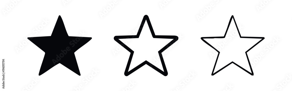 Obraz premium Hand-Drawn Style One Star Rating or Favorite Icon Set