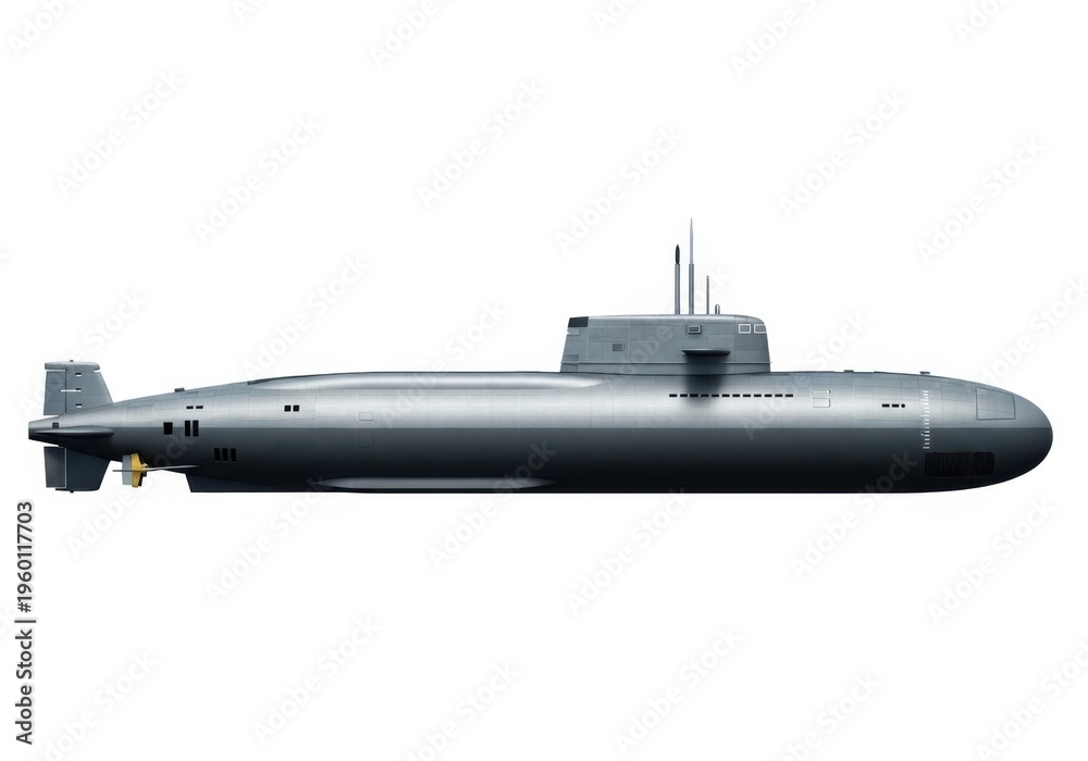 Fototapeta premium Modern submarine cruising underwater with advanced naval technology features
