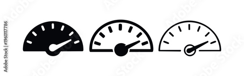 Tableau sur toile Speedometer gauge icon set