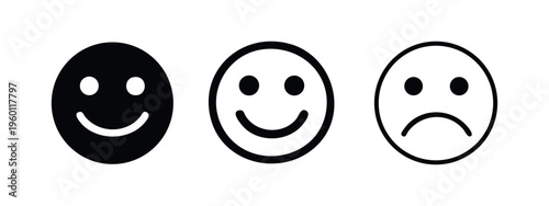 Εκτύπωση καμβά Happy and sad emoji icon set