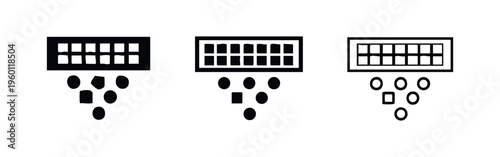 Data Sorting and Categorization Icon Set with Distinct Outputs