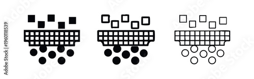 Data Transformation and Conversion Icon Set with Geometric Shapes