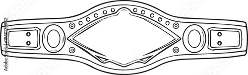 Bild auf Leinwand black and white wrestling championship belt icon isolated on white background
