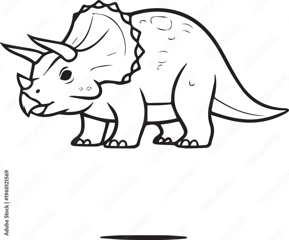 Fototapeta premium cute cartoon triceratops icon isolated on white background