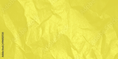 vibrant yellow crumpled paper texture background with wrinkled creases and organic paper folds
