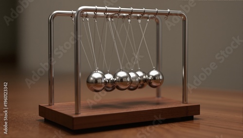 Newton's cradle - realistic motion
