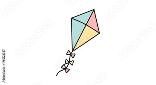 Colorful kite flying high freely.