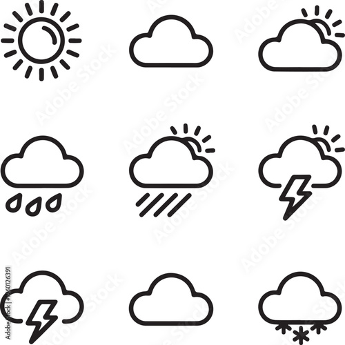 Weather forecast icon set vector illustration
