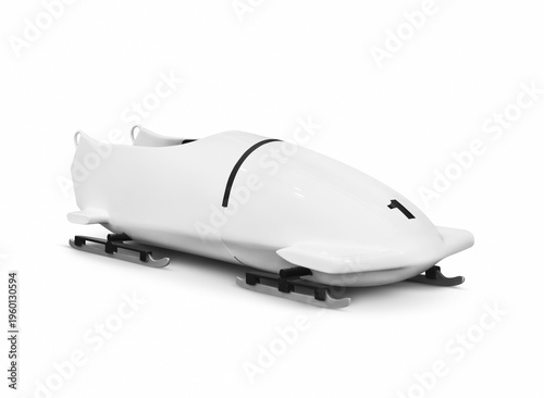 Bobsleigh bobsled isolated white sled sleigh, sports equipment