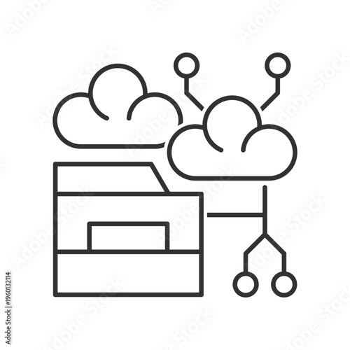 Cloud File Storage Network Icon