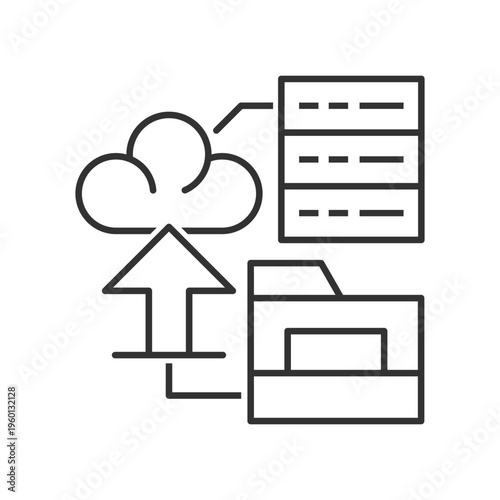 Cloud Folder and File Upload Icon