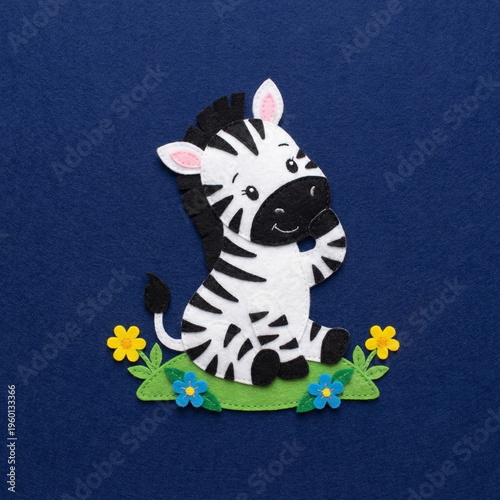 zebra felt craft image illustration