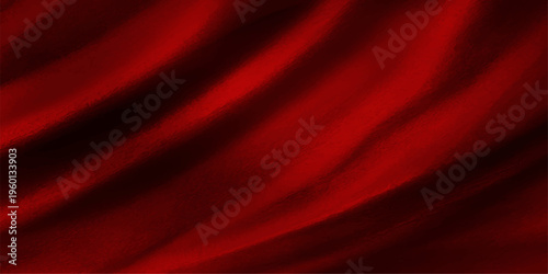 Luxurious deep red fabric draped in elegant folds, creating a mesmerizing interplay of light and shadow, capturing the essence of opulence.
