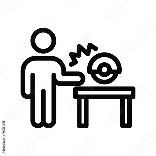 work injury line icon illustration vector graphic.eps